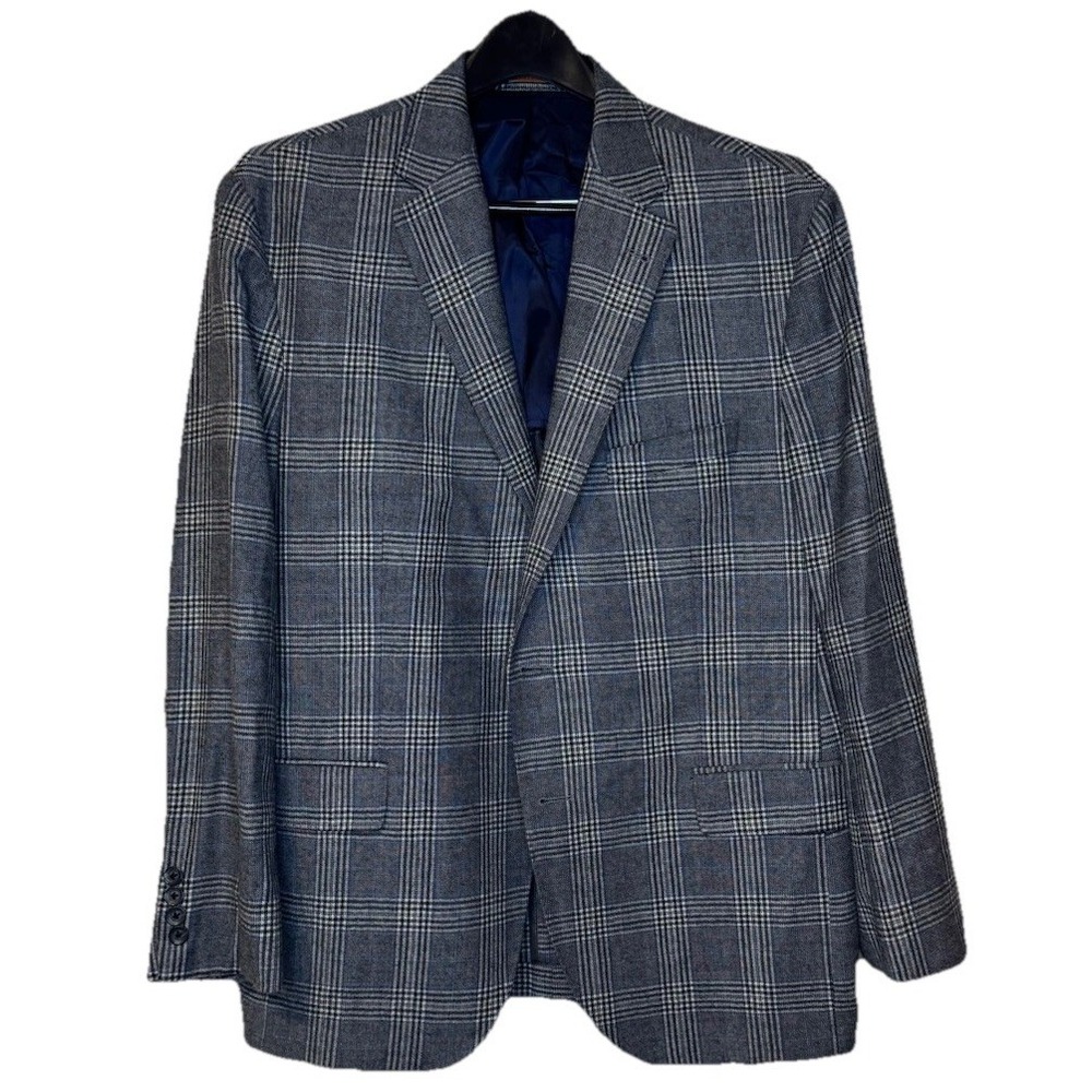 Daniel Cremieux‎ Men's Blazer Alex Sport Jacket 100% Wool Plaid Double Vent 44S